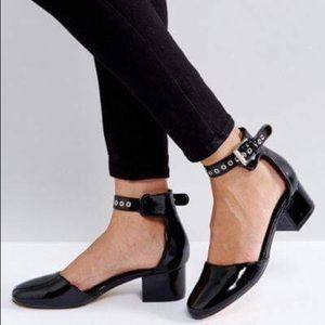 ASOS Black Patent Heeled Sandals